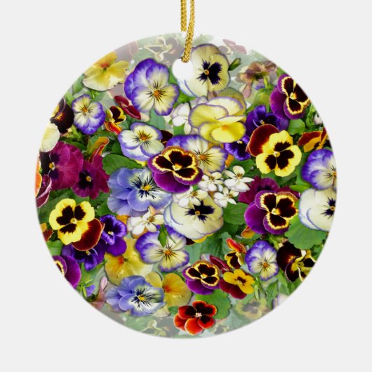Pansy Cascade Keramisch Ornament (Voorkant)