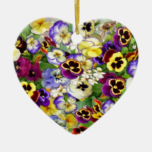 Pansy Cascade Keramisch Ornament (Voorkant)