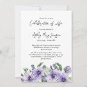 Pansy Celebration of Life Funeral Kaart (Voorkant)