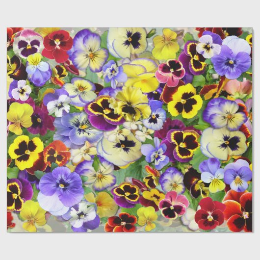 Pansy Collage Cadeaupapier (Vlak)