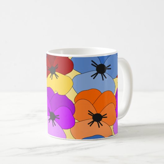 Pansy Collage Café Mug (Devant droit)
