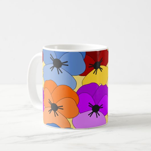 Pansy Collage Café Mug (Devant gauche)