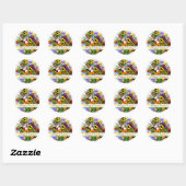 Pansy Display Verjaardag Groeten Ronde Sticker (Vel)