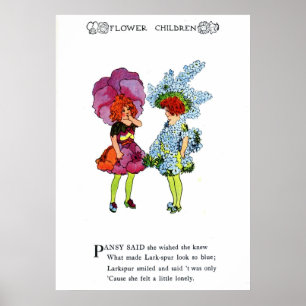 Pansy en Larkspur Poster