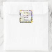 Pansy en Viooltjes Custom Zeep of Ambachtelijke St Vierkante Sticker (Tas)