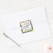 Pansy en Viooltjes Custom Zeep of Ambachtelijke St Vierkante Sticker (Envelop)