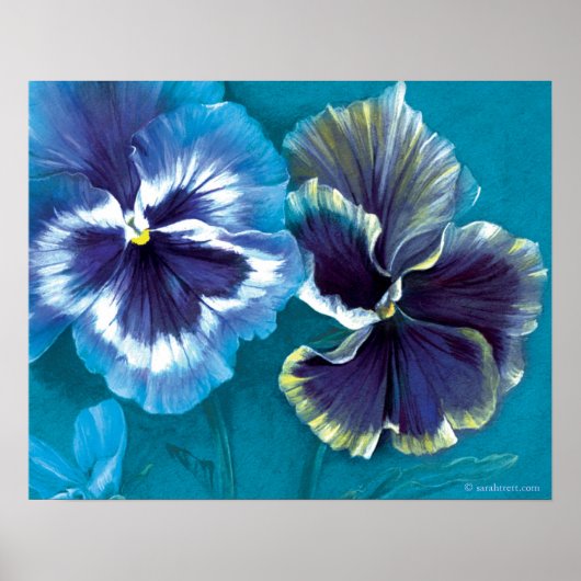 Pansy étude fine art floral imprimé poster (Devant)