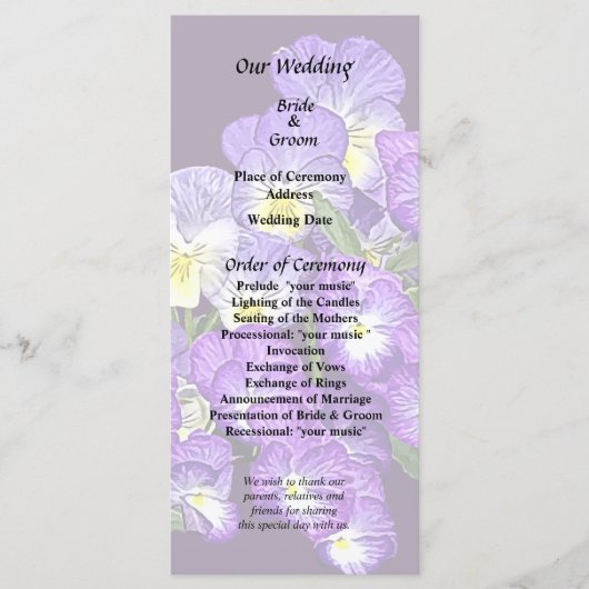 Pansy Family Reunion Programma (Voorkant)