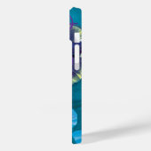 Pansy floral aqua jouw naam Case-Mate iPhone case (Achterkant / Links)