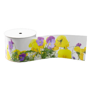 Pansy Floral Flowers Garden Grosgrain Ribbon Lint