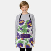 Pansy Floral Kleurrijk Gepersonaliseerd Patroon Schort (Gedragen)