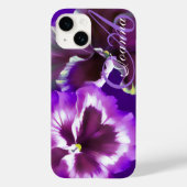 Pansy floral paars custom Case-Mate iPhone case (Achterkant)