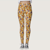 Pansy Floral Pattern Leggings (Voorkant)