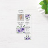 Pansy Floral Photo Funeral Memorial Bookmark (Bureau)