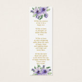 Pansy Floral Photo Funeral Memorial Bookmark (Dos)
