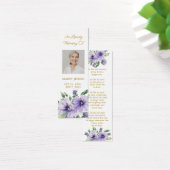 Pansy Floral Photo Funeral Memorial Bookmark (Bureau)