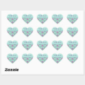 Pansy Flower Aqua Stripe floral Avec Sticker Amour (Feuille)