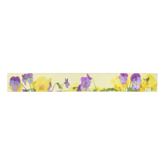 Pansy Flower Floral Grosgrain Ribbon Grosgrain Lint (Voorkant)