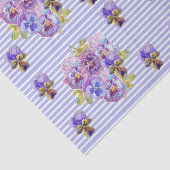  Pansy Flower Floral Lavendel Stripe Pattern Tissuepapier (Detail)