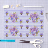  Pansy Flower Floral Lavendel Stripe Pattern Tissuepapier (Craft)