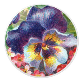 Pansy Flower Knob Pull Keramische Knop