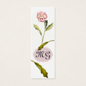 Pansy Flower met Initialen Mini Visitekaartjes (Voorkant)