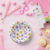 Pansy Flower Pattern Papieren Kommen (Feest)