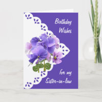  Pansy Flower Sister-in-law Birthday Kaart