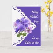 Pansy Flower Soeur de belle-mère Carte de fête des (Fleur jaune)