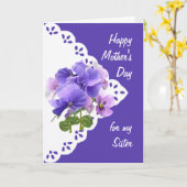  Pansy Flower voor zuster-Moederdag Kaart (Gele Bloem)