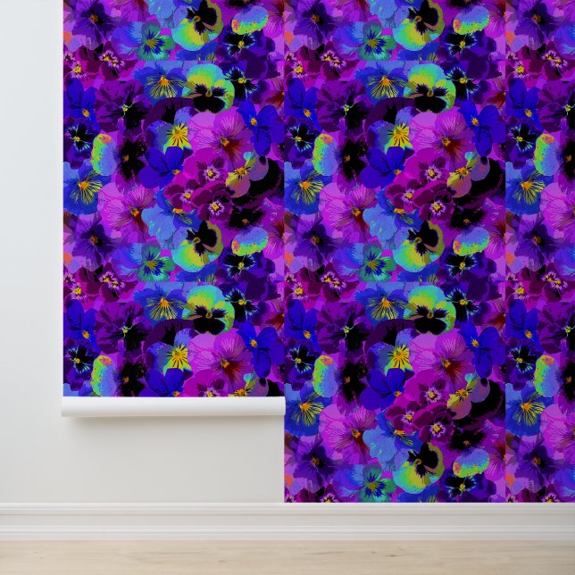 Pansy Flowers Behang (Applicatie)