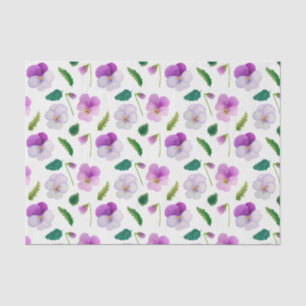 Pansy Flowers en Leaves Floral Tissuepapier