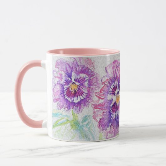 Pansy Flowers maman Fille Mug (Gauche)