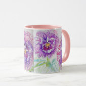 Pansy Flowers maman Fille Mug (Devant droit)