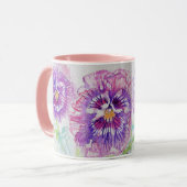 Pansy Flowers maman Fille Mug (Devant gauche)