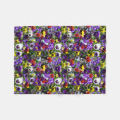Pansy Fotocollage: Kaleidoscoop van Bloemschoonhei Fleece Deken (Voorkant (Horizontaal))