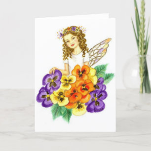 Pansy Garden Fairy JL Biel Feestdagen Kaart