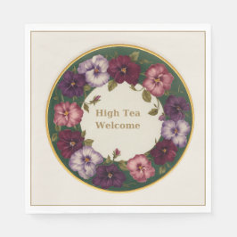 Pansy High Tea servetten • Ivoor & Goud