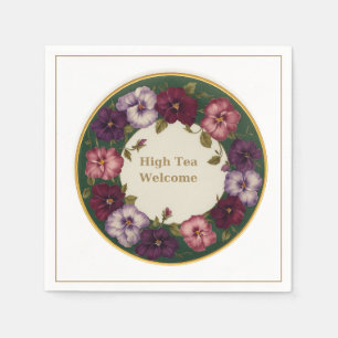 Pansy High Tea servetten • Wit & Goud