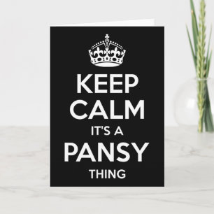 Pansy Keep Calm Persoonlijke Naam Verjaardag Grapp Kaart