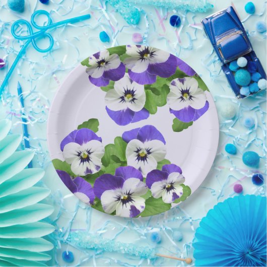 Pansy Lila Paarse Feest Flower Garden Lunch Papieren Bordje (Feest)