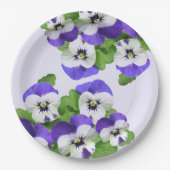 Pansy Lila Paarse Feest Flower Garden Lunch Papieren Bordje (Voorkant)