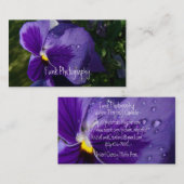 Pansy met waterdruppels visitekaartje (Voorkant / Achterkant)