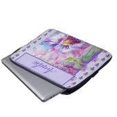Pansy Paarse Waterverf  bloem Laptop Sleeve (Voorkant onderkant)