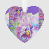 Pansy Paarse Waterverf bloem Ornament (achterkant)