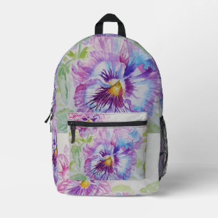 Pansy Pansies Paarse Waterverf meisjes rugzak
