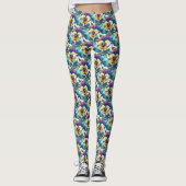  Pansy Paradise Modern chique patroon Leggings (Voorkant)
