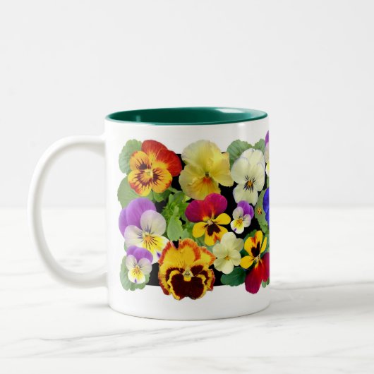 Pansy Patchwork Mug de café à deux tons (Gauche)