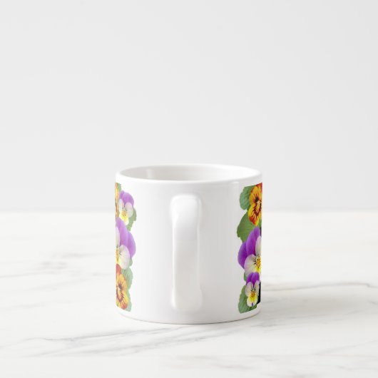 Pansy Patchwork Mug de café à deux tons (Dos)
