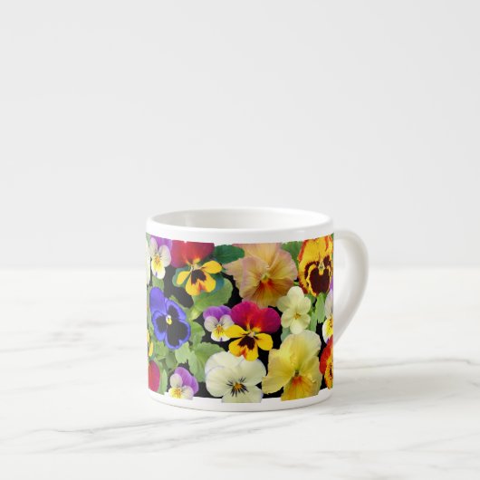 Pansy Patchwork Mug de café à deux tons (Devant droit)